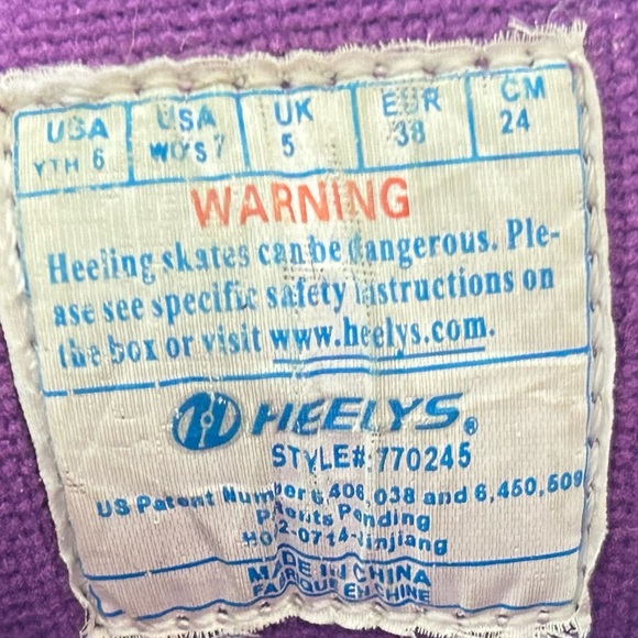 Heelys Youth/Kids Blue/Purple Launch 2 Wheeled Sneakers Shoes SZ EU 38 & W7 & 6Y - Picture 11 of 11